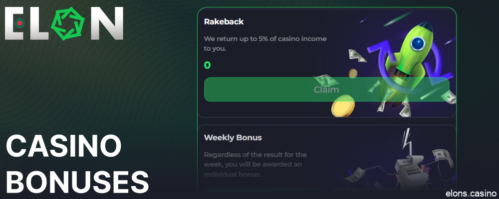 Casino bonuses available for Elon Casino players from Bangladesh
