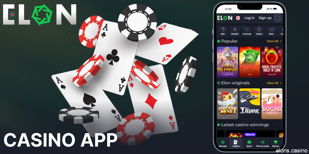 Casino games available on Elon Casino app for Bengali players