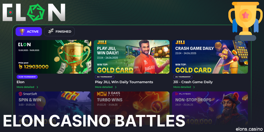 Elon Casino battles and tournaments available in Bangladesh