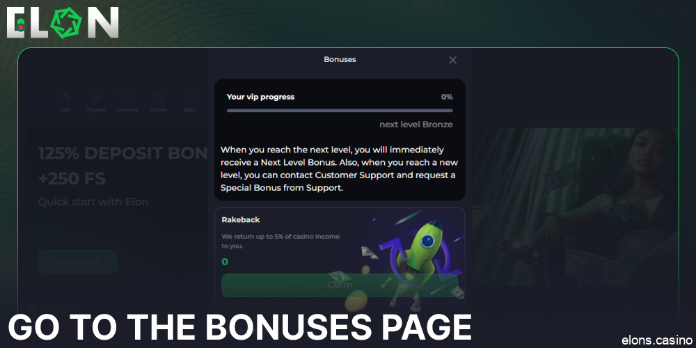 Go to the Bonuses page on Elon Caisno