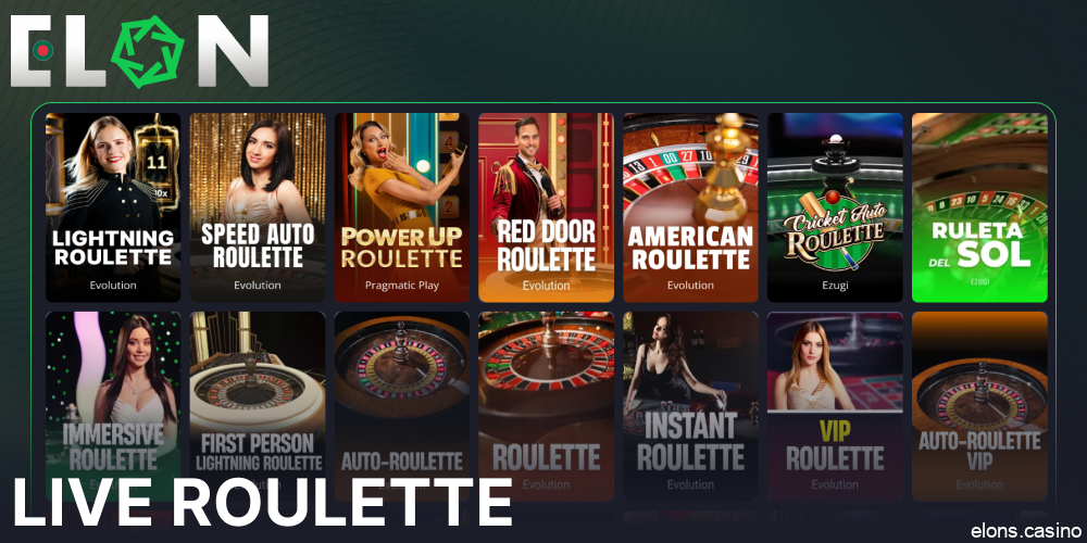 Live Roulette games available on Elon Casino Bangladesh