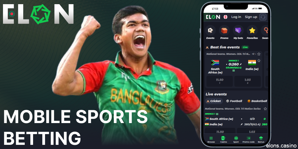 Sports betting options on Elon Casino for gamblers from Bangladesh
