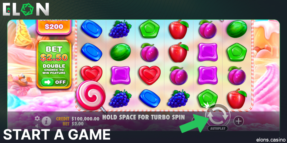 Start a game on Elon Casino