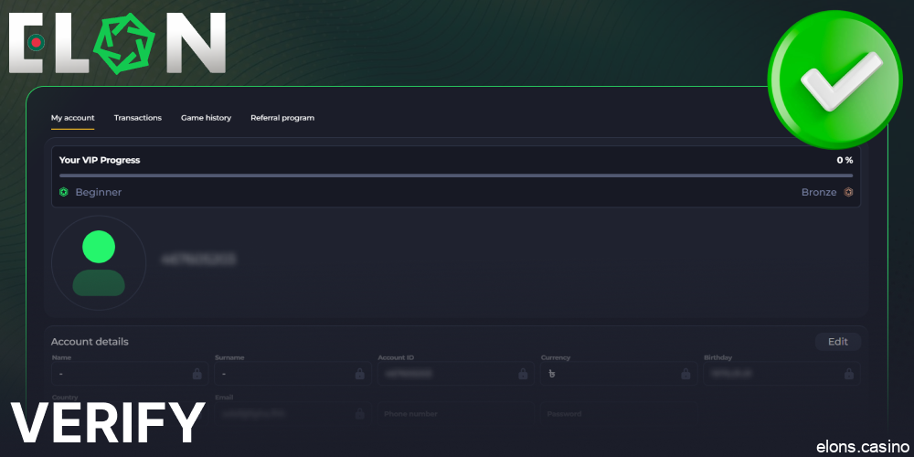 Guide on Elon Casino account verification for players from Bangladesh